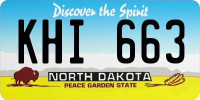 ND license plate KHI663