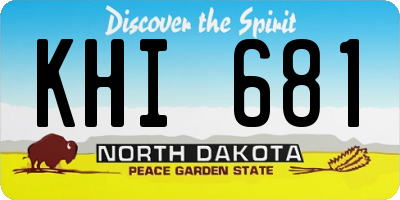 ND license plate KHI681