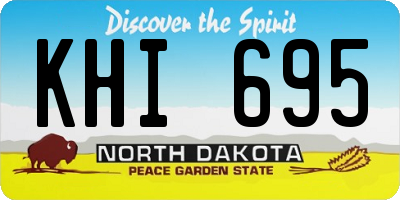 ND license plate KHI695