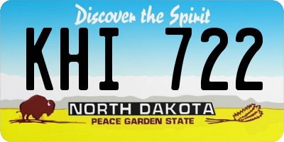 ND license plate KHI722