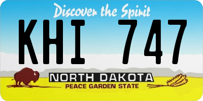 ND license plate KHI747