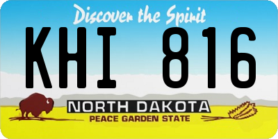 ND license plate KHI816