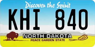 ND license plate KHI840