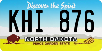 ND license plate KHI876
