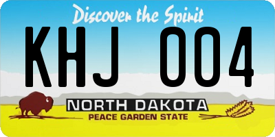 ND license plate KHJ004