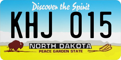ND license plate KHJ015