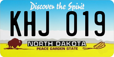 ND license plate KHJ019