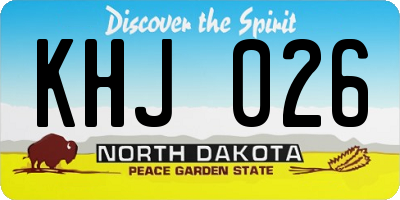 ND license plate KHJ026