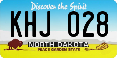 ND license plate KHJ028