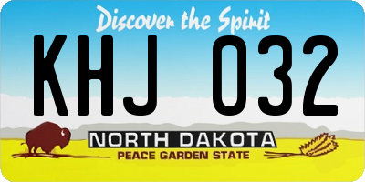 ND license plate KHJ032