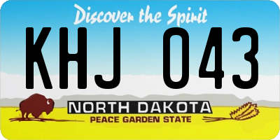 ND license plate KHJ043