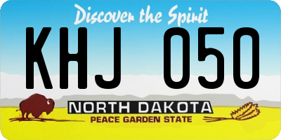 ND license plate KHJ050