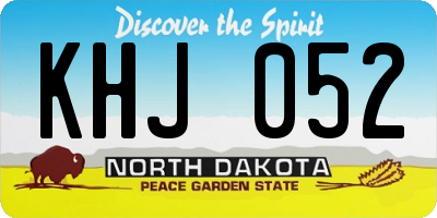 ND license plate KHJ052