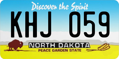 ND license plate KHJ059