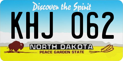 ND license plate KHJ062