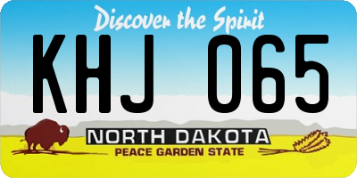 ND license plate KHJ065