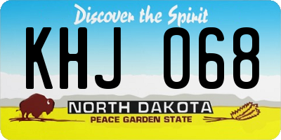 ND license plate KHJ068
