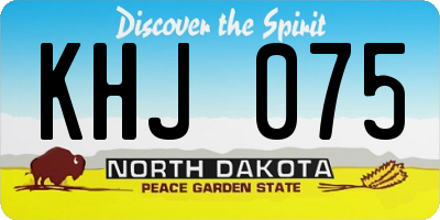 ND license plate KHJ075
