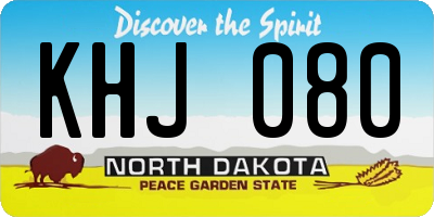 ND license plate KHJ080