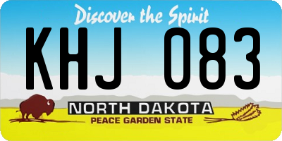 ND license plate KHJ083