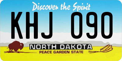 ND license plate KHJ090