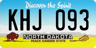 ND license plate KHJ093