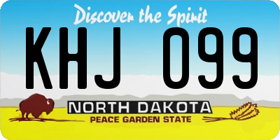 ND license plate KHJ099