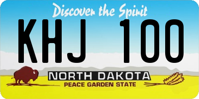 ND license plate KHJ100