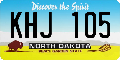 ND license plate KHJ105