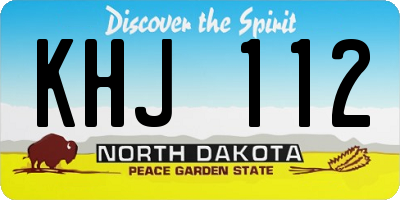 ND license plate KHJ112