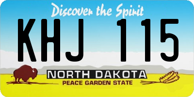 ND license plate KHJ115