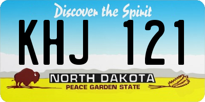 ND license plate KHJ121