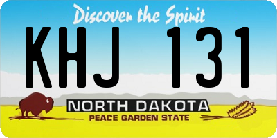 ND license plate KHJ131