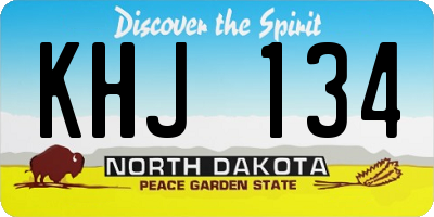 ND license plate KHJ134