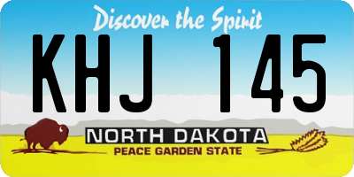 ND license plate KHJ145