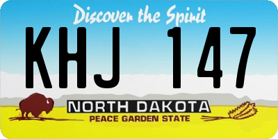 ND license plate KHJ147