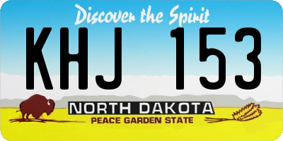 ND license plate KHJ153