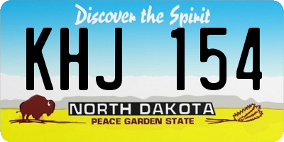 ND license plate KHJ154