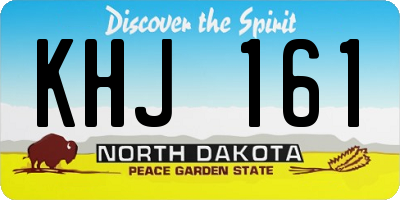 ND license plate KHJ161
