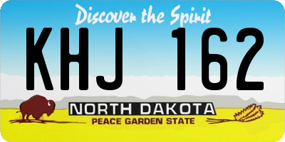ND license plate KHJ162