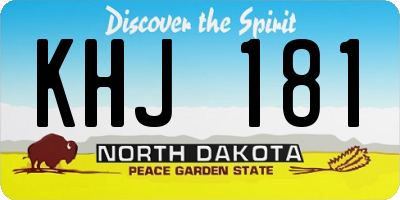 ND license plate KHJ181