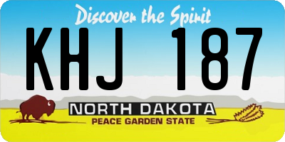 ND license plate KHJ187