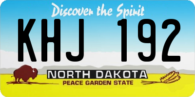 ND license plate KHJ192