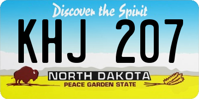 ND license plate KHJ207