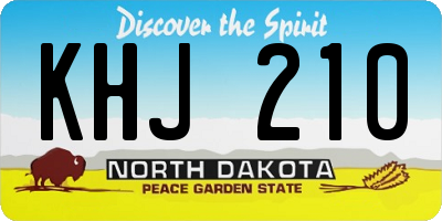ND license plate KHJ210
