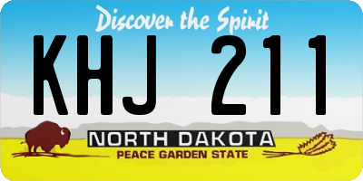 ND license plate KHJ211