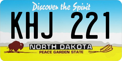 ND license plate KHJ221