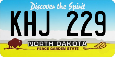 ND license plate KHJ229