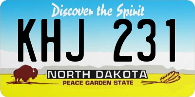 ND license plate KHJ231