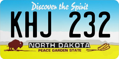 ND license plate KHJ232